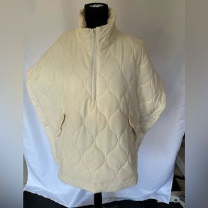 NWT F.I.N.D.S cream quilted shawl/cape